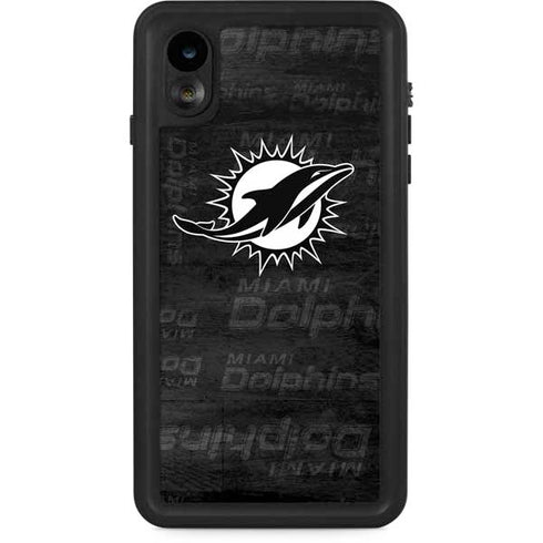 NFL Miami Dolphins Black & White iPhone XR Waterproof Case
