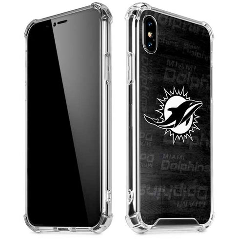 NFL Miami Dolphins Black & White iPhone XS Max Clear Case