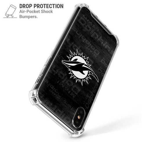 NFL Miami Dolphins Black & White iPhone XS Max Clear Case