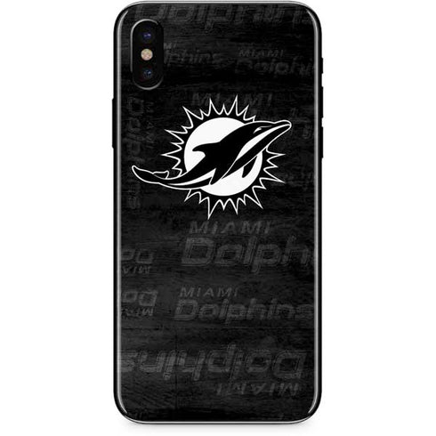 NFL Miami Dolphins Black & White iPhone XS Skin