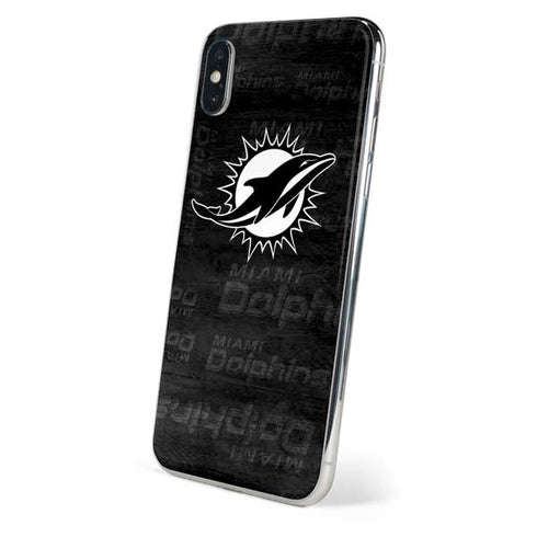 NFL Miami Dolphins Black & White iPhone XS Skin