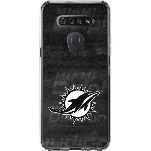 NFL Miami Dolphins Black & White LG K51/Q51 Clear Case