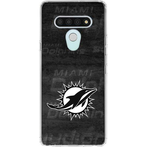 NFL Miami Dolphins Black & White LG Stylo 6 Clear Case