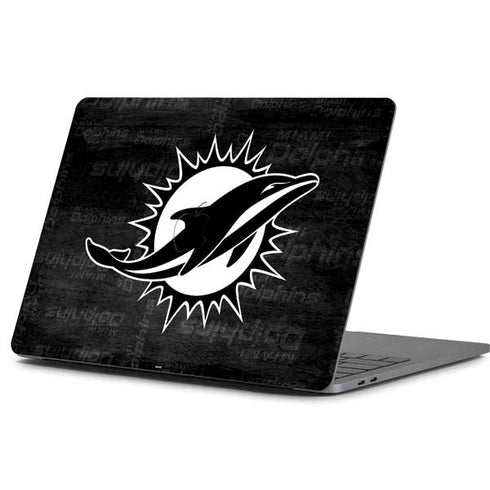 NFL Miami Dolphins Black & White Apple MacBook Pro 13-inch Skin