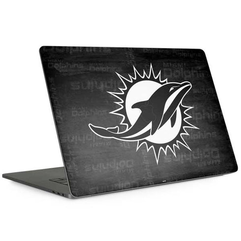 NFL Miami Dolphins Black & White Apple MacBook Pro 15-inch Skin