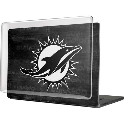 NFL Miami Dolphins Black & White MacBook Pro 16in (2021-25) Case plus Skin