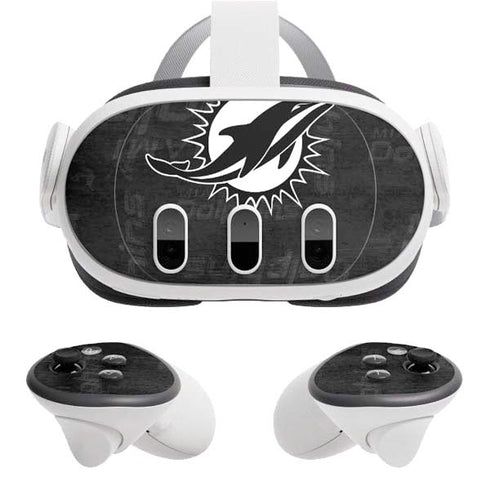 NFL Miami Dolphins Black & White Meta Quest 3 Skin