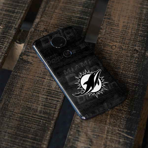 NFL Miami Dolphins Black & White Moto E5 Plus Skin
