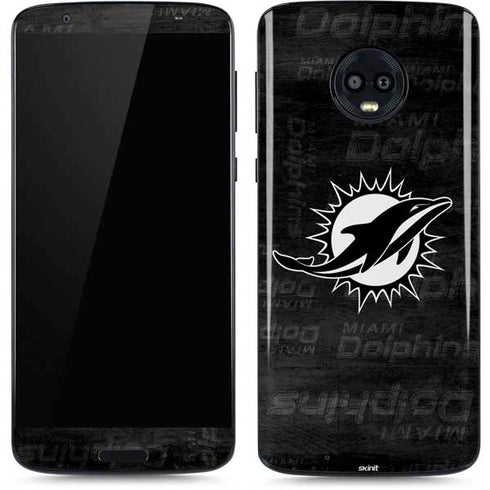 NFL Miami Dolphins Black & White Moto G6 Skin