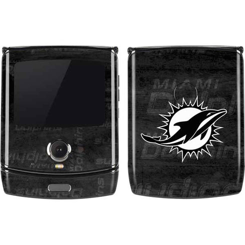 NFL Miami Dolphins Black & White Motorola RAZR Skin