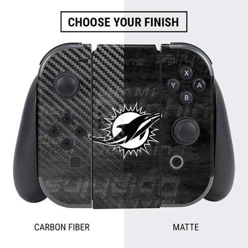 NFL Miami Dolphins Black & White Nintendo Switch Bundle Skin