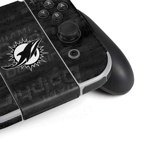NFL Miami Dolphins Black & White Nintendo Switch OLED (2021) Skin