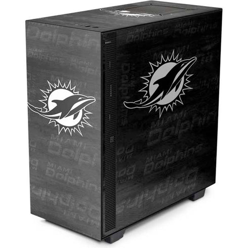 NFL Miami Dolphins Black & White NZXT H510 Compact ATX Mid-Tower Case Skin