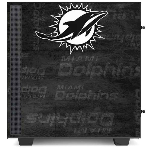 NFL Miami Dolphins Black & White NZXT H510 Compact ATX Mid-Tower Case Skin