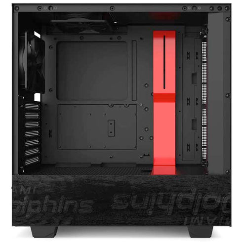 NFL Miami Dolphins Black & White NZXT H510 Compact ATX Mid-Tower Case Skin