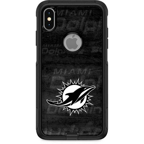 NFL Miami Dolphins Black & White Otterbox Commuter iPhone Skin