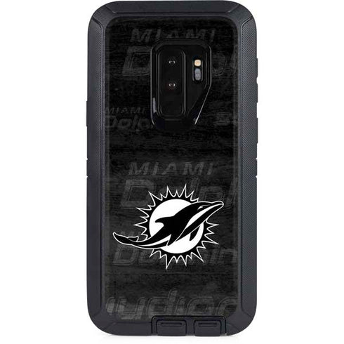 NFL Miami Dolphins Black & White Otterbox Defender Galaxy Skin