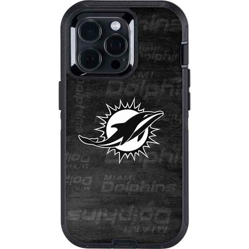 NFL Miami Dolphins Black & White Otterbox Defender iPhone Skin