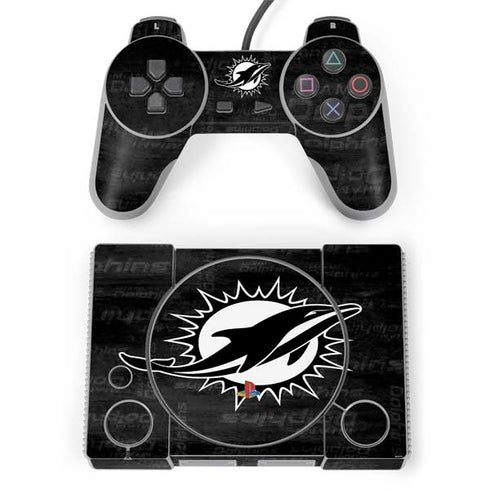 NFL Miami Dolphins Black & White PlayStation Classic Bundle Skin