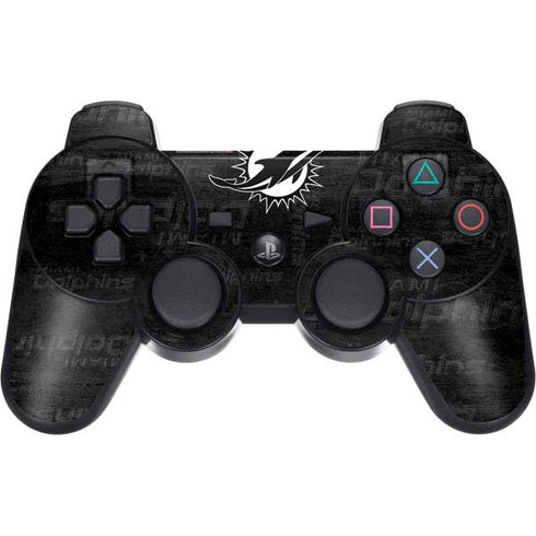 NFL Miami Dolphins Black & White PS3 Dual Shock wireless controller Skin
