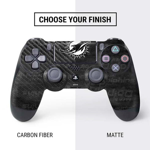 NFL Miami Dolphins Black & White PS4 Controller Skin