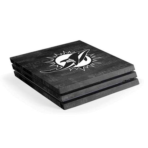 NFL Miami Dolphins Black & White PS4 Pro Console Skin