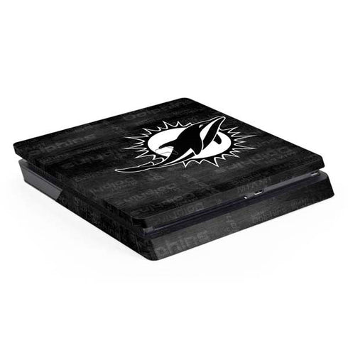 NFL Miami Dolphins Black & White PS4 Slim Skin