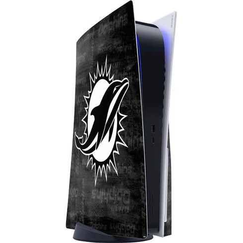 NFL Miami Dolphins Black & White PS5 Console Skin