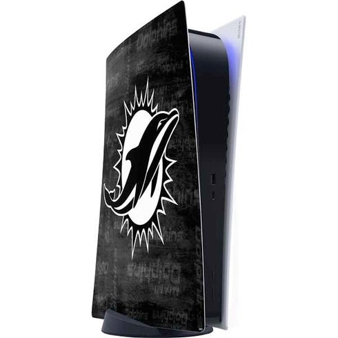 NFL Miami Dolphins Black & White PS5 Digital Edition Console Skin