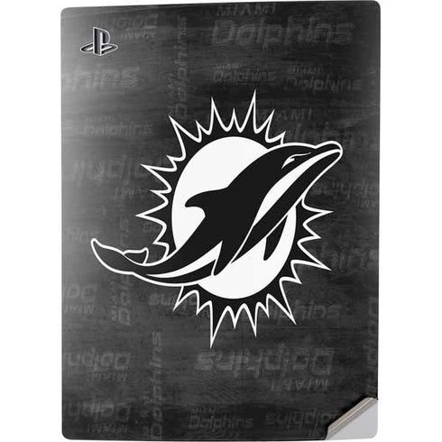 NFL Miami Dolphins Black & White PS5 Digital Edition Console Skin