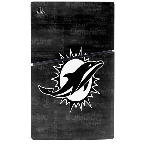 NFL Miami Dolphins Black & White PS5 Slim Digital Edition Console Skin