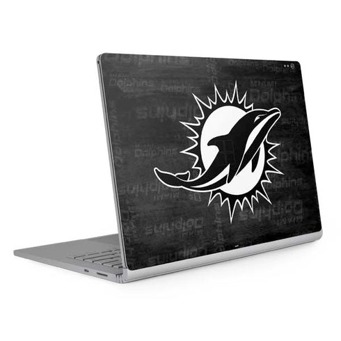 NFL Miami Dolphins Black & White Surface Book 2 15in Skin
