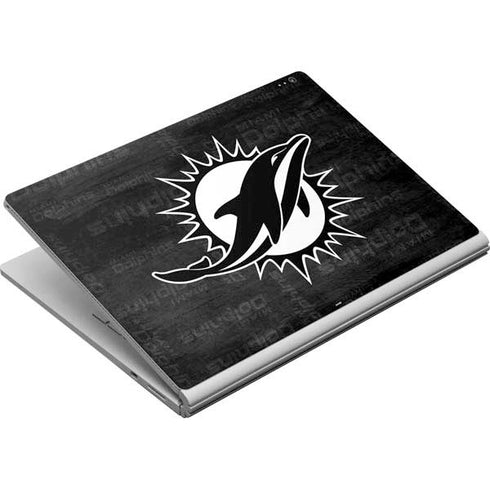 NFL Miami Dolphins Black & White Surface Book Skin