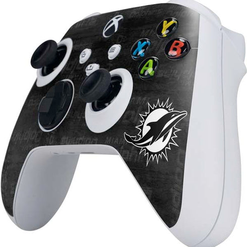 NFL Miami Dolphins Black & White Xbox Series S Controller Skin
