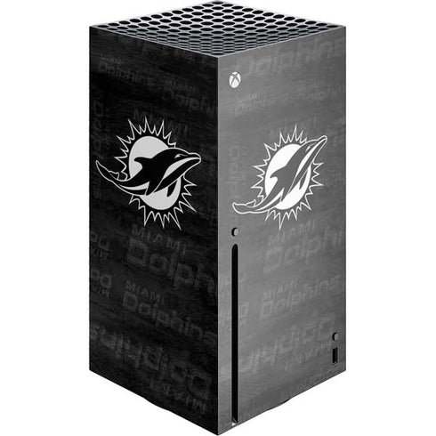 NFL Miami Dolphins Black & White Xbox Series X Console Skin