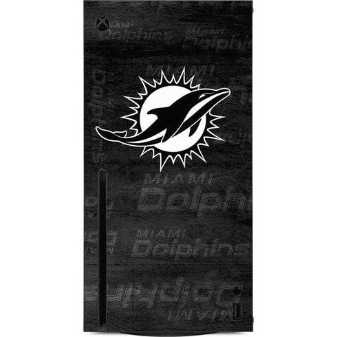 NFL Miami Dolphins Black & White Xbox Series X Console Skin