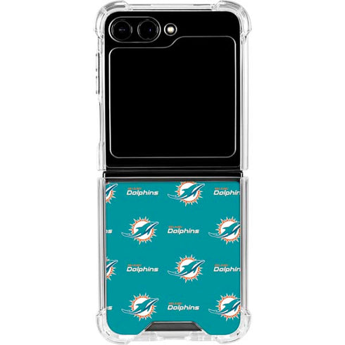 NFL Miami Dolphins Blitz Series Galaxy Z Flip5 5G Clear Case