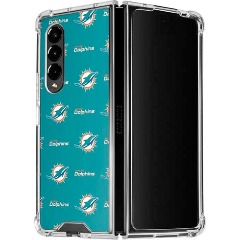 NFL Miami Dolphins Blitz Series Galaxy Z Fold4 5G Clear Case