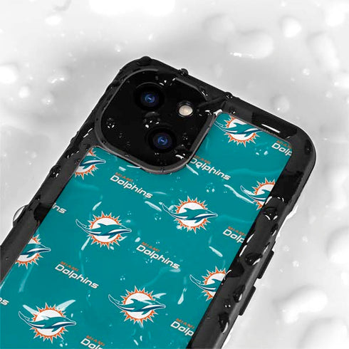 NFL Miami Dolphins Blitz Series iPhone 15 Plus Waterproof Case