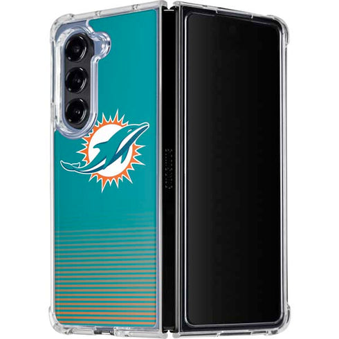 NFL Miami Dolphins Breakaway Galaxy Z Fold5 5G Clear Case