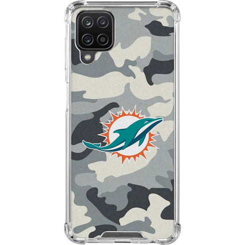NFL Miami Dolphins Camo Galaxy A12 Clear Case