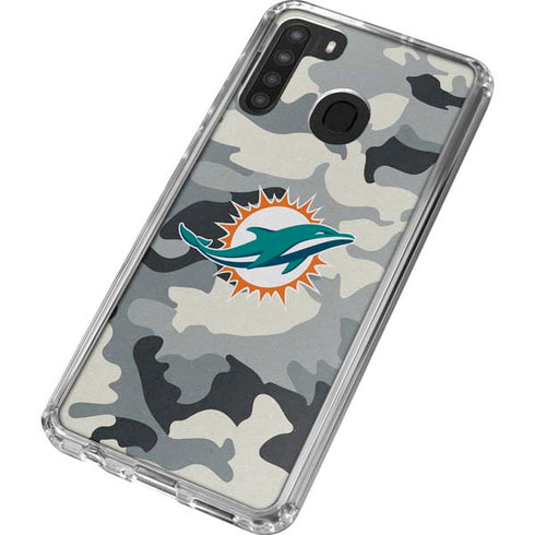 NFL Miami Dolphins Camo Galaxy A21 Clear Case