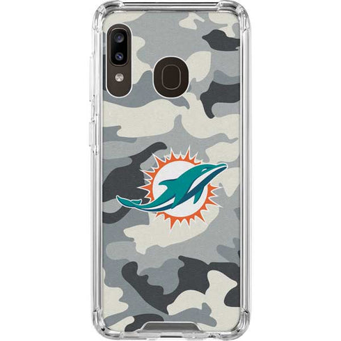 NFL Miami Dolphins Camo Galaxy A30 Clear Case