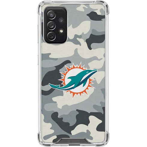 NFL Miami Dolphins Camo Galaxy A72 5G Clear Case