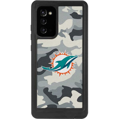 NFL Miami Dolphins Camo Galaxy Note20 5G Waterproof Case
