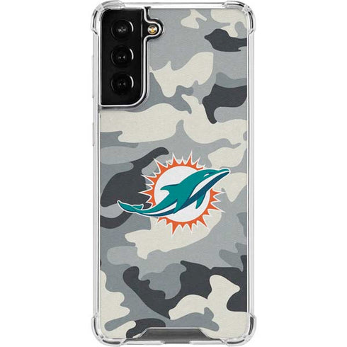 NFL Miami Dolphins Camo Galaxy S21 FE Clear Case