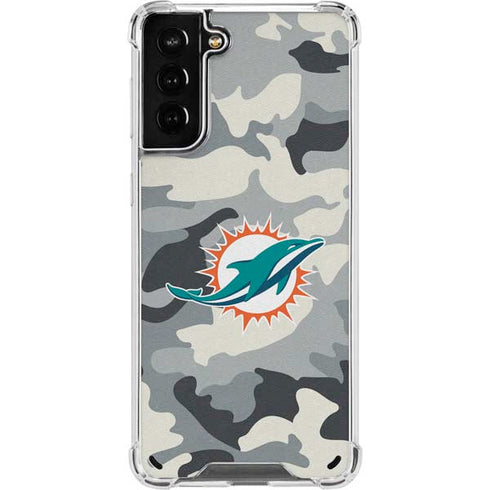 NFL Miami Dolphins Camo Galaxy S21 Plus 5G Clear Case