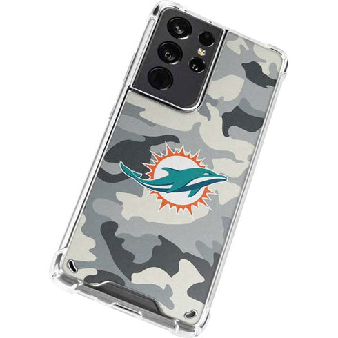 NFL Miami Dolphins Camo Galaxy S21 Ultra 5G Clear Case