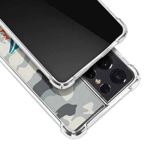 NFL Miami Dolphins Camo Galaxy S21 Ultra 5G Clear Case