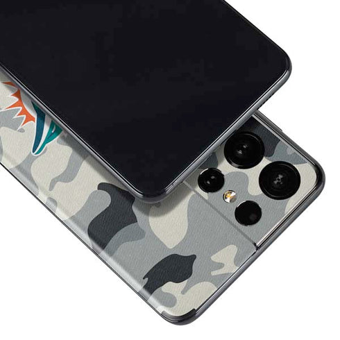 NFL Miami Dolphins Camo Galaxy S21 Ultra 5G Skin